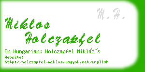 miklos holczapfel business card
